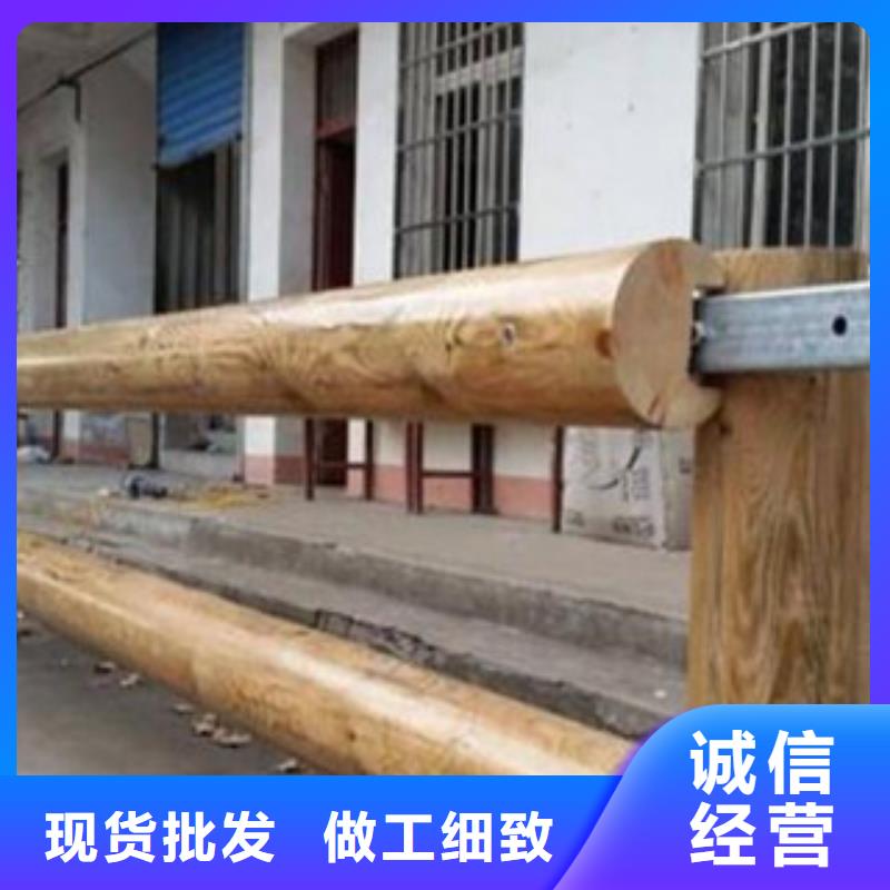 钢背木护栏厂家公园河道栏杆提供安装